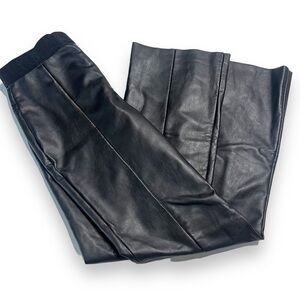 Wolford Black Faux Leather Leggings Size 6 Elastic Waist Pull On Stretch